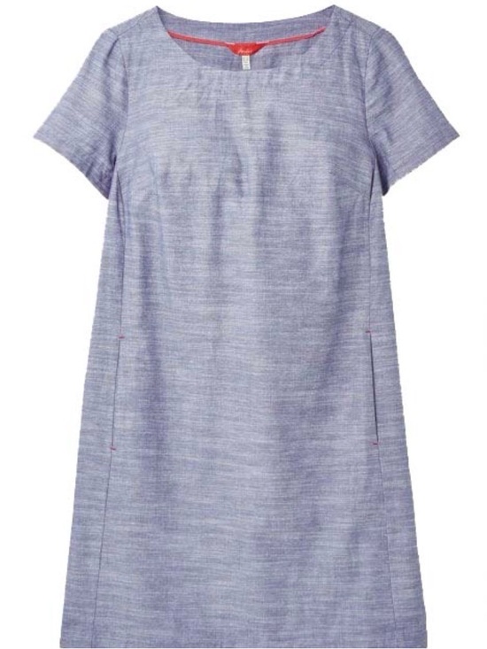 Joules Dresses & Skirts - Joules Chambray FiFi Dress Blue and Red Textured Size 14 Norm Core Classic